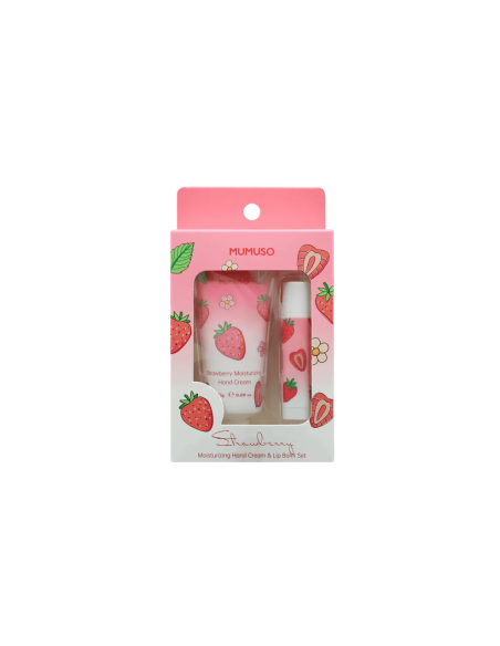 Coffret Crème Mains Nourrissante à la Fraise & Baume à Lèvres