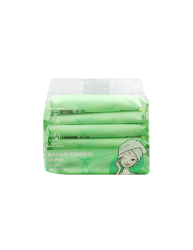 Lingettes Démaquillantes au Thé Vert (8 Unités×6 Paquets)