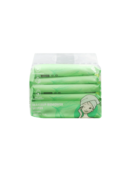 Lingettes Démaquillantes au Thé Vert (8 Unités×6 Paquets)