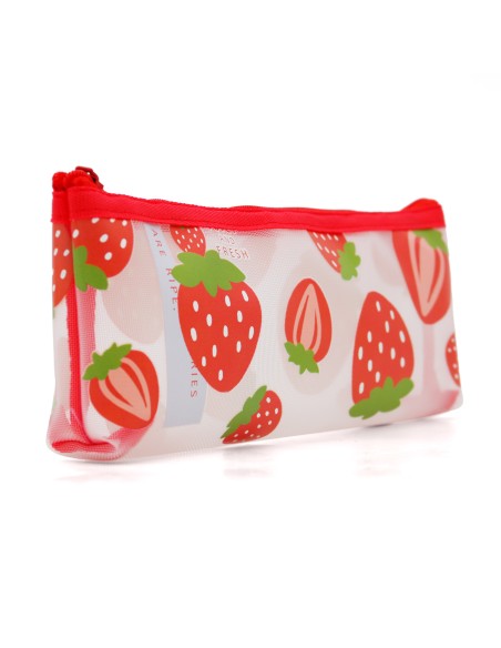 Trousse Scolaire Trapézoïdale Fraise