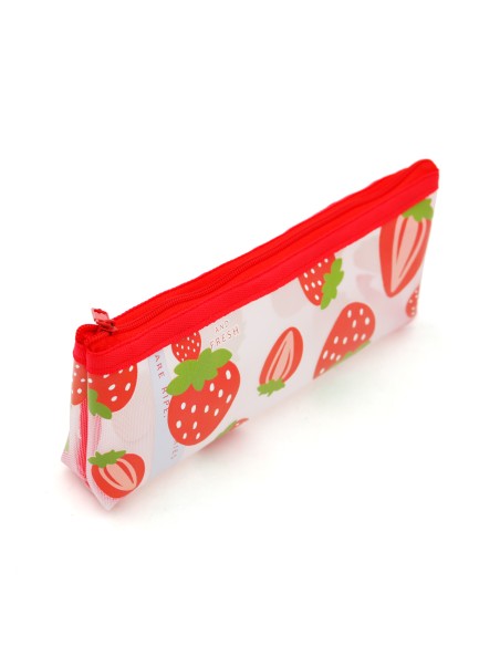 Trousse Scolaire Trapézoïdale Fraise