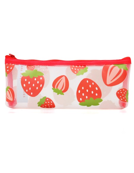 Trousse Scolaire Trapézoïdale Fraise