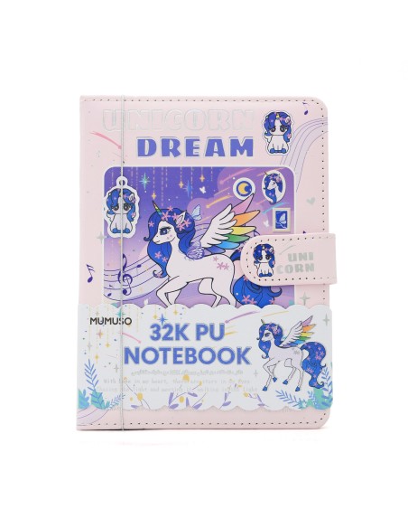 Carnet Licorne 12,4x16,8 cm Fermoir Magnétique