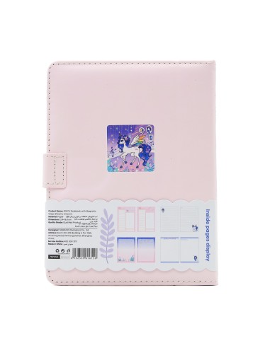Carnet Licorne 12,4x16,8 cm Fermoir Magnétique
