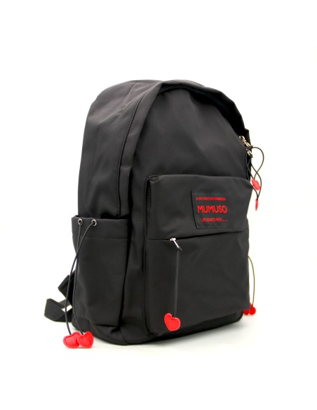 Sac à Dos Noir Cœurs Rouges