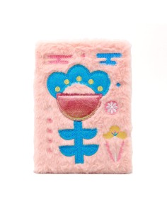 Carnet Brodé Tulipe avec Couverture en Peluche