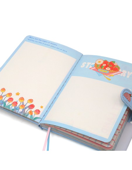 Carnet Fraise 12,4x16,8 cm Fermoir Magnétique