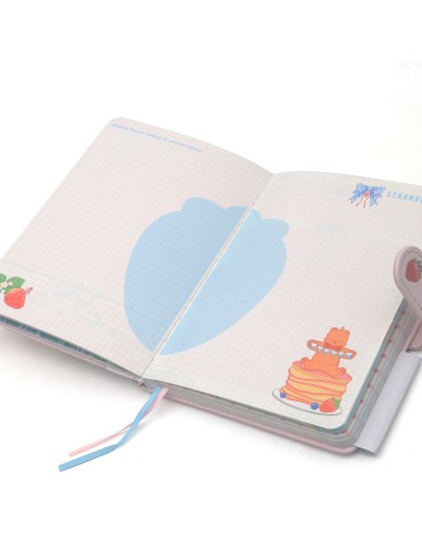 Carnet Fraise 12,4x16,8 cm Fermoir Magnétique