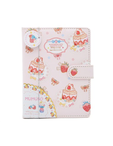 Carnet Fraise 12,4x16,8 cm Fermoir Magnétique