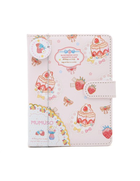 Carnet Fraise 12,4x16,8 cm Fermoir Magnétique