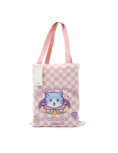 Tote Bag Sac en Coton Rose "Chat Mignon"