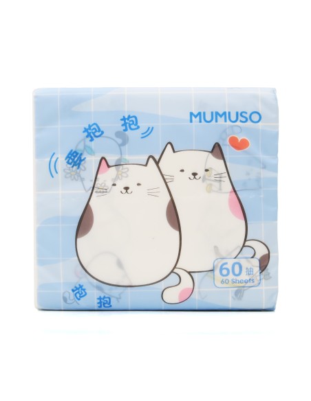 Mouchoirs Imprimés Fashion MUMUSO - Chat Mignon (60 Feuilles)