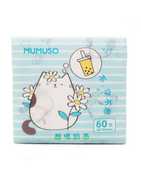 Mouchoirs Imprimés Fashion MUMUSO - Chat Mignon (60 Feuilles)