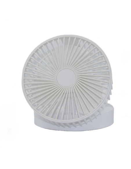 Ventilateur de Bureau Pliable Noir avec Base de Rangement et Charge USB