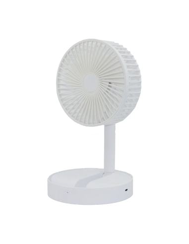Ventilateur de Bureau Pliable Noir avec Base de Rangement et Charge USB