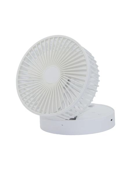 Ventilateur de Bureau Pliable Noir avec Base de Rangement et Charge USB