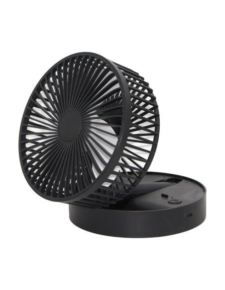 Ventilateur de Bureau Pliable Blanc avec Base de Rangement et Charge USB