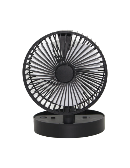 Ventilateur de Bureau Pliable Blanc avec Base de Rangement et Charge USB