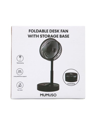 Ventilateur de Bureau Pliable Noir avec Base de...