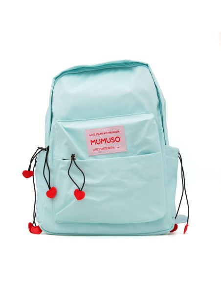 Sac à Dos Bleu Ciel Cœurs Rouges