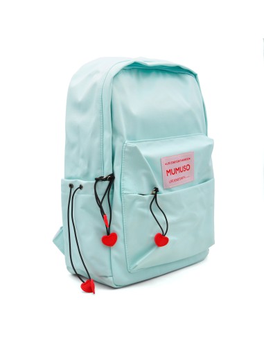 Sac à Dos Bleu Ciel Cœurs Rouges