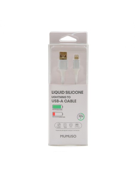 Câble Lightning en Silicone Liquide (Blanc/2 M).