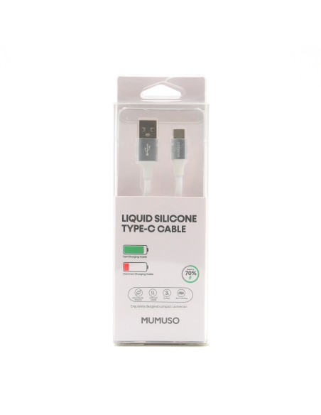 Câble Usb Type-C en Silicone Liquide (Blanc/2 M)
