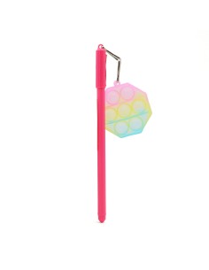 Stylo Gel Avec Pendentif Anti-Stress En Silicone