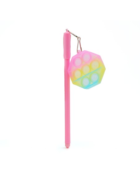 Stylo Gel Avec Pendentif Anti-Stress En Silicone