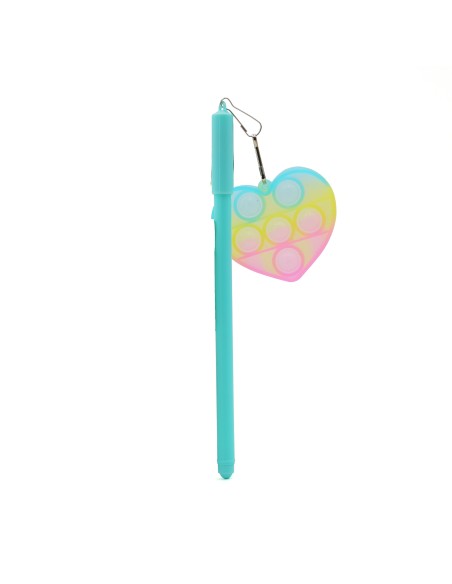 Stylo Gel Avec Pendentif Anti-Stress En Silicone