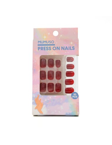 Faux-Ongles Press-On Burgundy