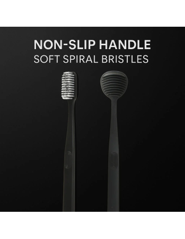 Brosse à Dents et Gratte-Langue (Noir）