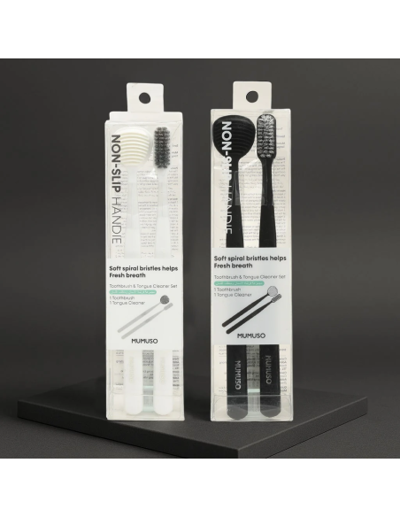 Brosse à Dents et Gratte-Langue (Blanc）