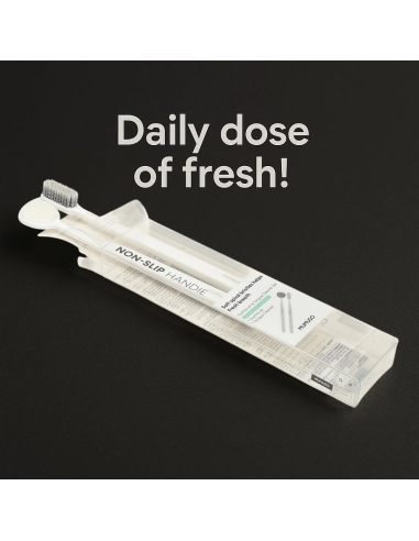 Brosse à Dents et Gratte-Langue (Blanc）