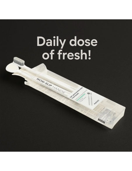 Brosse à Dents et Gratte-Langue (Blanc）