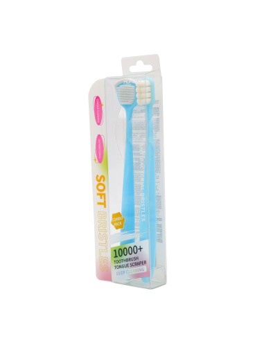 Set Brosse à Dents et Gratte-Langue Bleu