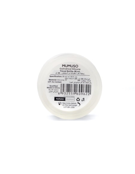 Flacon de Voyage Cylindrique en Silicone - 38 mL