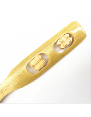 Masseur Long Manche à 2 Rouleaux avec Grattoir