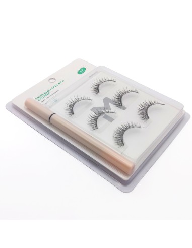 Kit Faux Cils avec Eyeliner Colle - 3 Paires