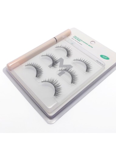 Kit Faux Cils avec Eyeliner Colle - 3 Paires