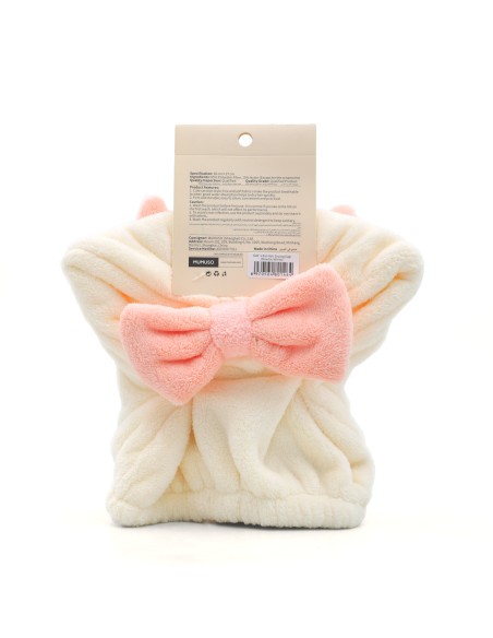 Bonnet de Séchage avec Noeud Papillon Oreilles de Chat