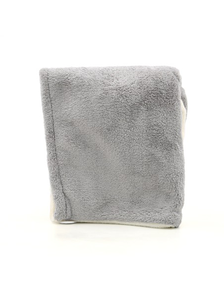 Serviette de Séchage Velours Côtelé (Gris et Blanc)