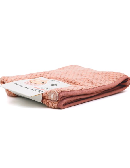 Serviette de Séchage Texturée en Velours Côtelé pour Cheveux (Rose)