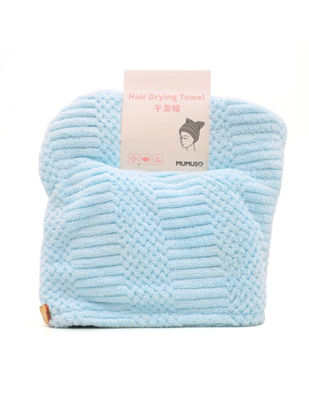 Serviette de Séchage pour Cheveux Épaisse et Texturée (Bleu)