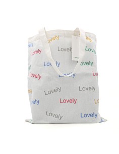 Tote bag Sac Shopping en Toile "Lovely" - Blanc