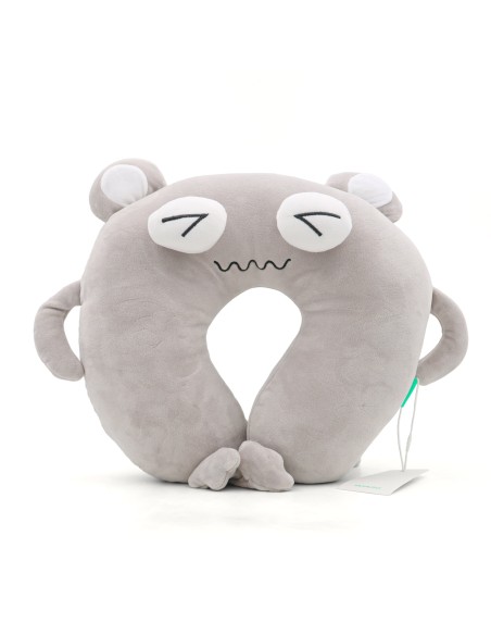 Oreiller de Voyage en U Petit Monstre - Yeux Globuleux /Gris