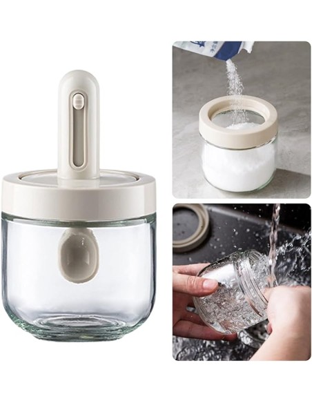 Pot à Épices avec Cuillère Rétractable