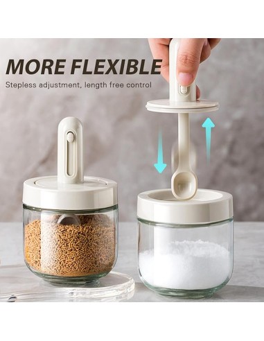 Pot à Épices avec Cuillère Rétractable