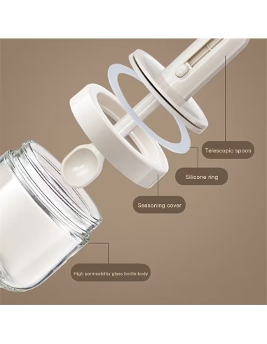 Pot à Épices avec Cuillère Rétractable