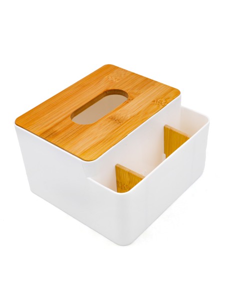 Boîte de Rangement Multifonctions avec Couvercle Bambou